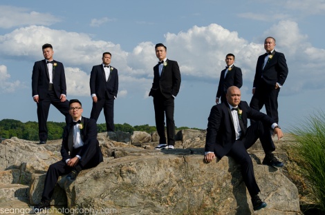 NY Wedding photography with groom and groomsmen